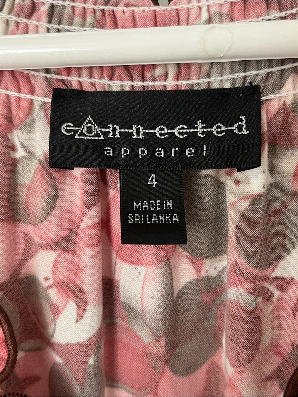 Connected Apparel Pink & Brown Floral Ruched V-Neck Dress - Picture 5 of 12